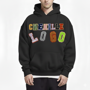 Sudadera con Capucha de Chenilla con Logotipo Bordado Personalizado de Última Moda para Hombre, Estilo Casual Urbano, Sudadera con Letras Geek de Hermandad - Product Image 5