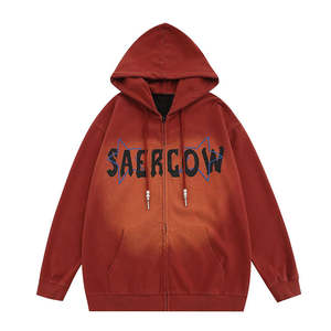 Sweat à capuche tendance 2026, marque américaine, style streetwear, épaules tombantes, tendance streetwear, pour hommes et femmes, peinture au pistolet, lavage à la machine - Product Image 1