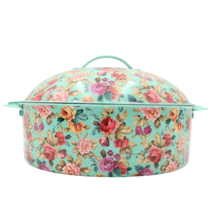 Réchauffeur de nourriture de casserole de pot chaud de conception florale isolée en acier inoxydable de qualité supérieure avec pot de nourriture élégant imprimé de fleurs vintage - Product Image 1