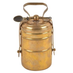 Elegant handcrafted brass <b>tiffin</b> <b>box</b> featuring strong handle and sturdy build perfect for everyday use at work or school - Product Image 5