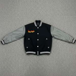 Chaqueta Bomber Varsity de Lana con Logotipo Bordado Personalizado, Estilo Vintage para Hombre, Tendencia Industrial, Ecológica y Transpirable - Product Image 5