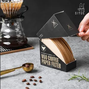 SIYUE v60 cup Hand brewing Brew Single Use Cone V shaped Pour Over Coffee Paper Filters for Barista drip Coffee Maker 9554
