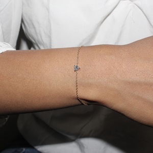 สร้อยข้อมือเพชรสำหรับปลูกในแล็บหัวใจสุดหรู0.27 CT 14K & 18K ทองสำหรับใส่ในชีวิตประจำวันเครื่องประดับแฟชั่นที่กำลังมาแรง