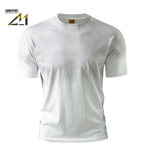 T-shirt en coton tricoté pour homme 250g, col rond, manches courtes, respirant, décontracté, design dégradé, coupe classique, impression de logo personnalisée - Product Image 5
