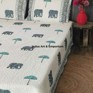 Venta al por mayor de colchas de algodón impresas a mano, colcha acolchada de algodón - Product Image 4