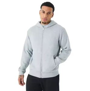 เสื้อฮู้ดซิปเต็มตัวแบบกำหนดเอง ผ้าฝ้าย 100% บุขนหนานุ่ม กันน้ำ สำหรับฤดูหนาว - Product Image 1