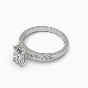 Bague solitaire élégante en diamant taille émeraude 1,00 ct, couleur F, clarté VS, diamant de laboratoire en or 14 carats, pour cadeau de mariage ou d'anniversaire - Product Image 5
