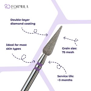 ดอกสว่านเจียรเล็บเพชรระดับมืออาชีพ ขนาด 3.5 มม. สีม่วง PRO สำหรับการดูแลหนังกำพร้าอย่างแม่นยำ - Product Image 2
