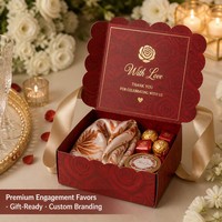 Boîte cadeau de mariage carrée romantique personnalisée, boîte en papier rigide imprimée de fleurs de rose de luxe pour les cadeaux de fiançailles