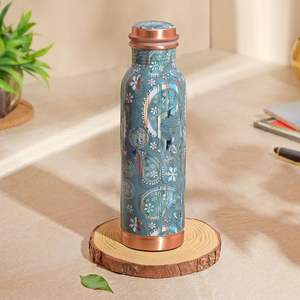 <b>Bottle</b> with Mandala Print Pure Copper <b>Water</b> <b>Bottle</b> <b>1L</b> Mandala Design Designer Copper <b>Bottle</b> Meena Artwork Copper Ayurvedic - Product Image 1
