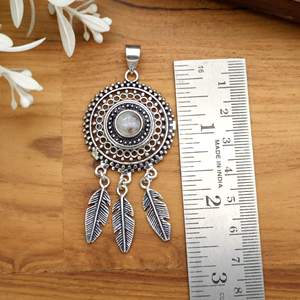 Atrapasueños latón piedra lunar círculo forma colgante collar cadena Boho espiritual boda aniversario joyería regalo para Mujeres Hombres - Product Image 2
