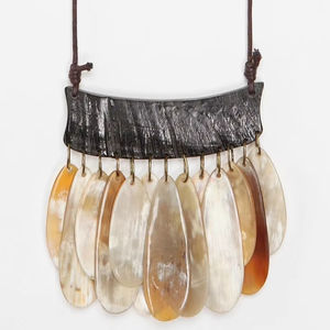 สร้อยคอเขาควายวัวแท้มาใหม่เครื่องประดับกระดูกรูปสัตว์ขัดเงาลูกปัดดีไซน์ธรรมชาติสำหรับผู้หญิงงานแต่งงาน - Product Image 1