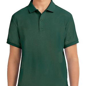 ปกเสื้อกอล์ฟถักสีทึบของผู้ชายสำหรับเสื้อโปโลปักลายและกันรอยยับ" - Product Image 1