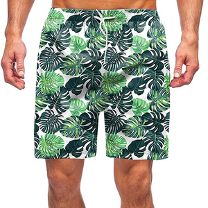 Shorts de plage formels unisexes d'été, motif uni, extensibles, maillot de bain, teinture unie, séchage rapide, respirant, toile polyester/coton - Product Image 1