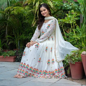 Robes de soirée - Tenues de soirée Salwar Kameez Broderie de sequins Travail de broderie Soie brodée FATEMA FASHION Séchage rapide Toutes saisons - Product Image 4