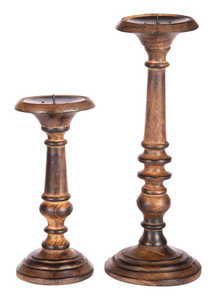 เชิงเทียนไม้ที่เป็นมิตรกับสิ่งแวดล้อมทำจากไม้ที่ยั่งยืนเหมาะสำหรับการตกแต่งสไตล์วินเทจบ้านที่แสนสบายและการจัดไฟแบบชนบท - Product Image 2