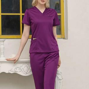 Uniforme médical personnalisé respirant uniforme d'infirmière d'hôpital à col en V pour femmes costume de gommage médical service OEM avec logo - Product Image 2