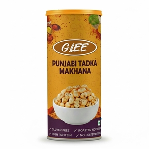 GLEE Spicy Punjabi Tadka Roasted Makhana (Nueces de Zorro) Sin Gluten, Alto en Proteínas, Envase de Plástico de 80g - Product Image 1