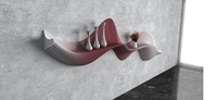 Support de bougie en acier fait main KSN, finition dorée brillante, forme de fleur, design mural ondulé paramétrique, décoration suspendue pour la maison, modèle Pâques