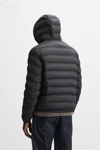 Veste d'hiver légère à capuche de grande taille avec col haut Poignets élastiques Fermeture à glissière et poches intérieures Vestes pour hommes - Product Image 3