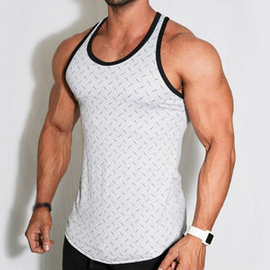 White <b>Black</b> and Gray Workout <b>Tank</b> <b>Top</b> for Men's Breathable Gym Singlet Customized Running Singlet for Adult Gym Singlets - Product Image 3