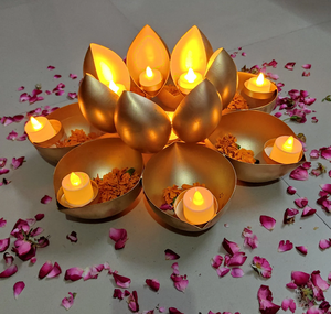 Diferentes temas Shine Diya Shape Flower Decorativo Urli Bowl para el hogar Diwali Artículos de decoración - Product Image 4