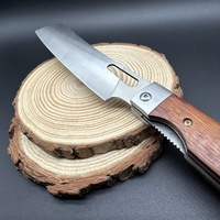 ZT4R Cadeau Idéal Cuisine De Poche Couteau À Pain Pliant Steak Tomate Couteau À Éplucher Merbau Manche En Bois 440C Couteaux De Cuisine Portable