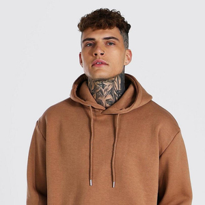 Sweat à capuche pour homme grande taille en coton épais 400 GSM, broderie personnalisée, logo imprimé à l'écran, tissu polaire anti-rétrécissement et écologique - Product Image 3