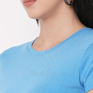 เสื้อยืดแขนสั้นลำลองสำหรับผู้หญิงทำจากผ้าฝ้ายเป็นมิตรต่อสิ่งแวดล้อมโลโก้ออกแบบได้ตามต้องการสำหรับฤดูร้อน - Product Image 6