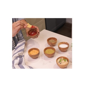 Mini bol rond en bois d'acacia massif, plateau de service en bois avec Mini ou utilisation à la main pour un prix bas - Product Image 6