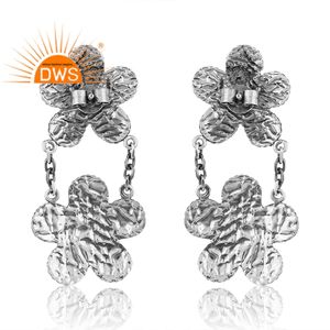 Pendiente colgante de diseño Floral de plata de ley oxidada de gran venta, joyería personalizada para mujer, regalo para ella - Product Image 4
