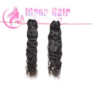 100% producto Original cutícula alineada aspecto natural crudo indio templo paquetes de cabello humano ondulado dibujado suave sedoso para la venta por Export - Product Image 5