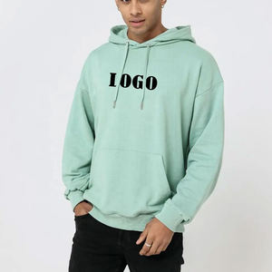 เสื้อฮู้ดดี้ทรงบ็อกซี่แบบหนาสำหรับฤดูหนาว ตัดเย็บตามสั่ง พร้อมปักโลโก้ ทรงไหล่ตก ผ้าฝ้าย 100% ทรงโอเวอร์ไซส์ - Product Image 1