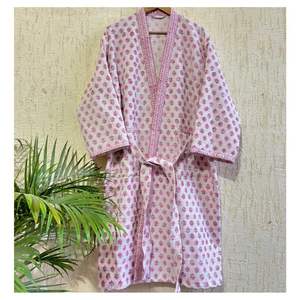 Peignoir en coton 60s imprimé à la main, collection été, vente en gros - Product Image 1