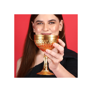 Handcrafted Brass Goblet Set | Engraved Vintage Chalice <b>Cups</b> | Premium Decorative Tableware Serveware Gift <b>for</b> Home Decor Use - Product Image 4
