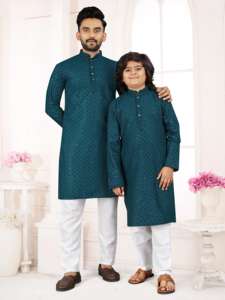 Exquisito algodón Kurta para hombre, bordado a máquina pesado, ajuste Regular, secuencias sutiles, complemento de lujo, Colección Kurta de fiesta India - Product Image 2