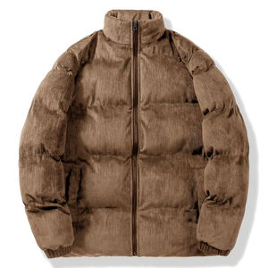 Chaqueta de bombardero acolchada gruesa de invierno para hombre con logotipo personalizado, transpirable, larga, cálida, con soporte, cierre de un solo botón, estilo informal, impermeable - Product Image 1