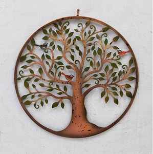 Art mural en métal découpé au laser à texture rustique fait à la main avec motif de plante, décoration murale pour la maison et le jardin, design moderne, Ramadan - Product Image 1