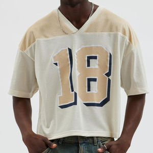 T-shirt Streetwear 100% coton personnalisé de football pour hommes, maillot court de football américain avec impression graphique Boxy - Product Image 6