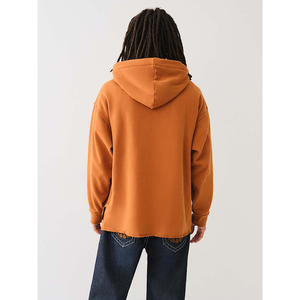 Sweats à capuche complets à imprimé bouffant bas en détresse conception d'impression personnalisée épaule tombante surdimensionné hiver sweats à capuche en coton unisexe - Product Image 3