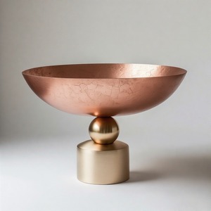 Bol de service à plateau royal en velours de forme ronde personnalisée pour la décoration de service de mariage d'hôtel à la maison - Product Image 3