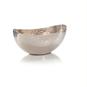 Cuenco con forma de barco grande hecho a mano, calidad superior, Plata martillada, fundición de Metal personalizada, aluminio, calidad superior, lo más nuevo y sostenible - Product Image 1