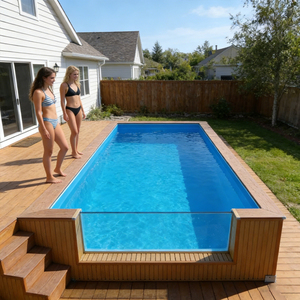 Piscina Elevada Familiar de 40 Pies con Cubierta de Vidrio para Jardín Trasero, Piscina Exterior Duradera de Fibra de Vidrio - Product Image 6