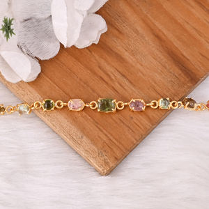 Pulseras de cadena de eslabones chapadas en oro de plata de ley 925 al por mayor para mujer, pulsera de moda, regalos para fiestas de compromiso y boda - Product Image 2