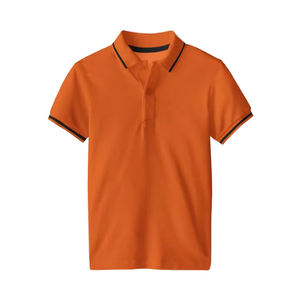 Venta al por mayor de moda transpirable Golf Polo Camiseta 100% algodón personalizado rojo color sólido con cuello de costilla y diseño de manga corta - Product Image 2