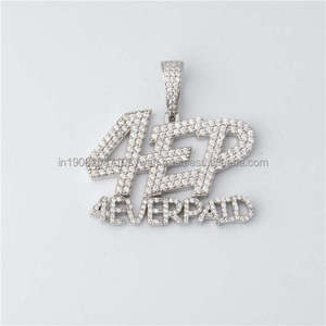 Joyería de Hip Hop Estilo Urbano 4EVERPAID Colgante ostentoso con diamantes cultivados en laboratorio Colgante helado de plata Colgantes finos y dijes - Product Image 1