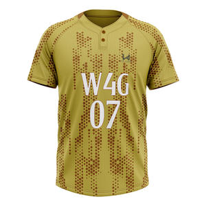 Maillot de baseball en polyester de haute qualité, personnalisable, respirant, design patchwork personnalisé, évacuation de l'humidité, 2 boutons, taille plus, chemise d'équipe - Product Image 4