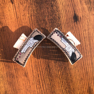 กิ๊บหนีบผมหนังแท้แบบตะวันตกอุปกรณ์เสริมกิ๊บหนีบผมหนังแท้สำหรับผู้หญิงดีไซน์น่ารักหรูหราออกใหม่ - Product Image 2