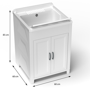 Mobiletto per Lavanderia Contemporaneo in Resina Mongardi, Ecologico, Forabile, Resistente agli Acidi, per Interni/Esterni, 60L X 60D - Product Image 3