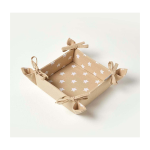 Corbeille à pain en coton et lin de qualité alimentaire de qualité supérieure point de course brodé 20x20cm carré lavable Durable conservant la chaleur usage familial - Product Image 3